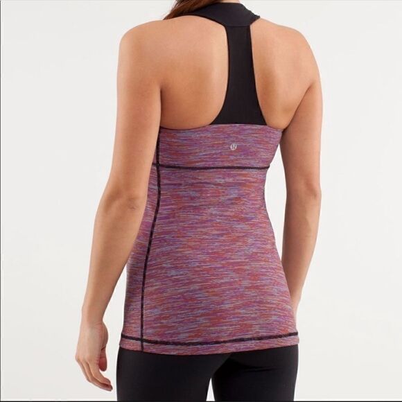 𝅺LULULEMON Purple Scoop Neck Racerback Striped Tank 6 - Picture 2 of 5